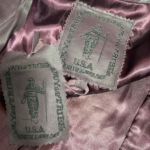 My Tribe Open Front Drape Leather Jacket Large - Picture 2 of 7